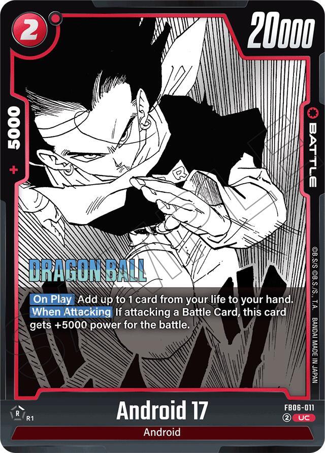 Android 17 FB06-011 card from Manga Booster 01