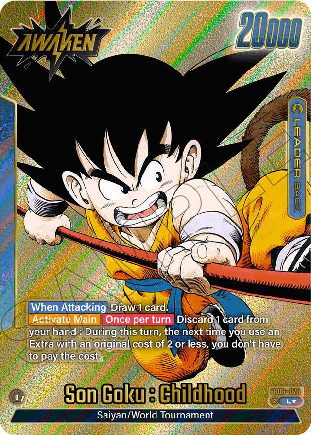 Son Goku : Childhood (Gold) FB06-025 card from Manga Booster 01