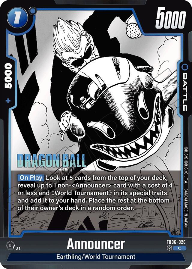 Announcer FB06-026 card from Manga Booster 01