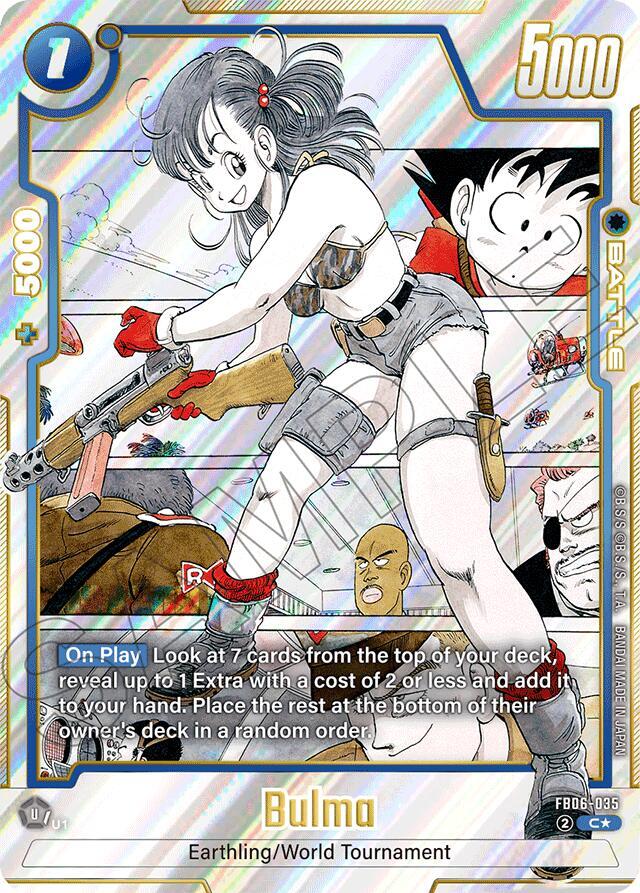 Bulma (Alternate Art) FB06-035 card from Manga Booster 01