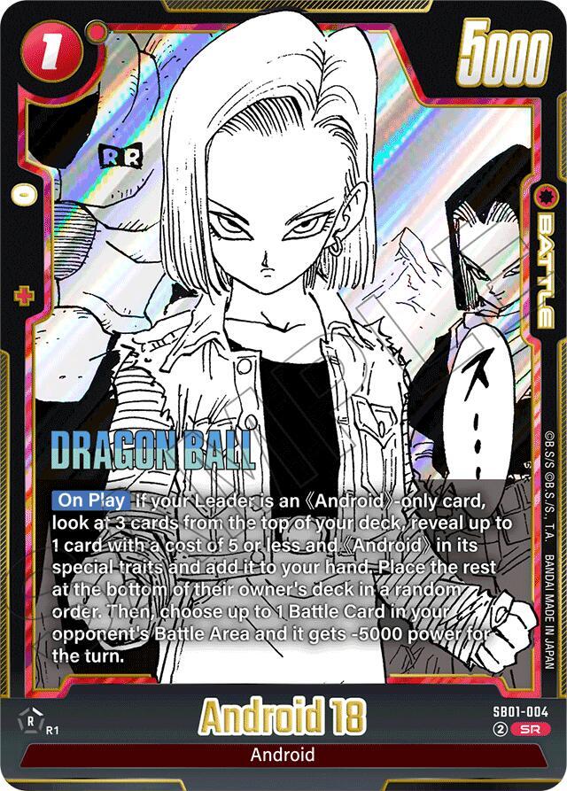 Android 18 SB01-004 card from Manga Booster 01