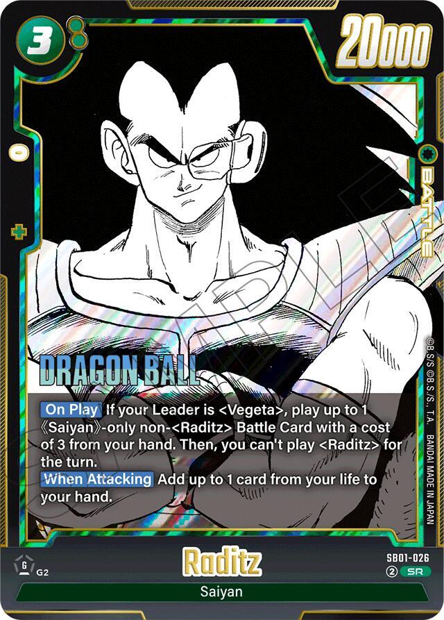 Raditz SB01-026 card from Manga Booster 01
