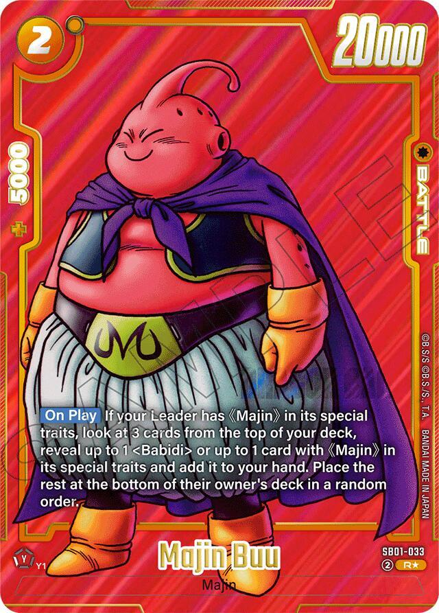 Majin Buu (Alternate Art) SB01-033 card from Manga Booster 01