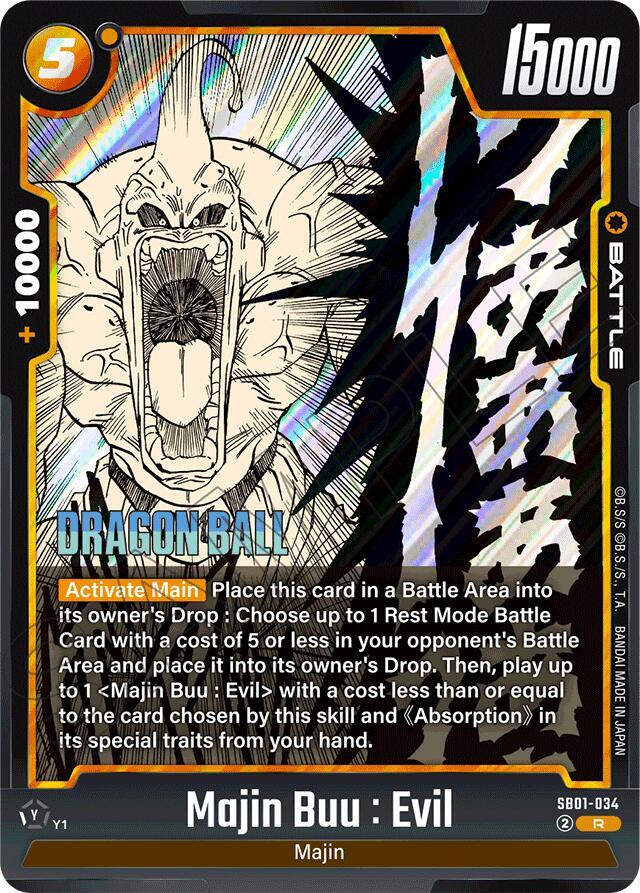 Majin Buu : Evil SB01-034 card from Manga Booster 01