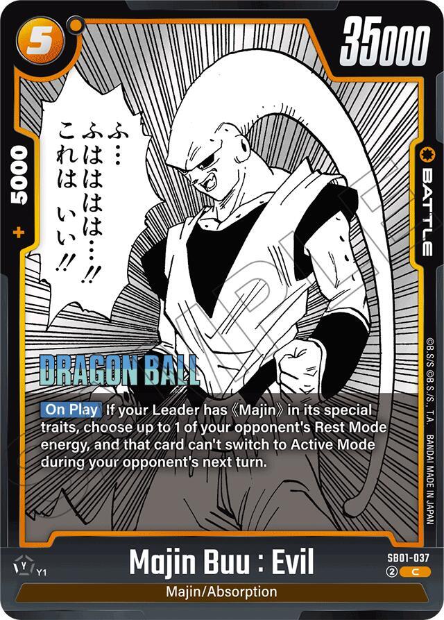 Majin Buu : Evil SB01-037 card from Manga Booster 01