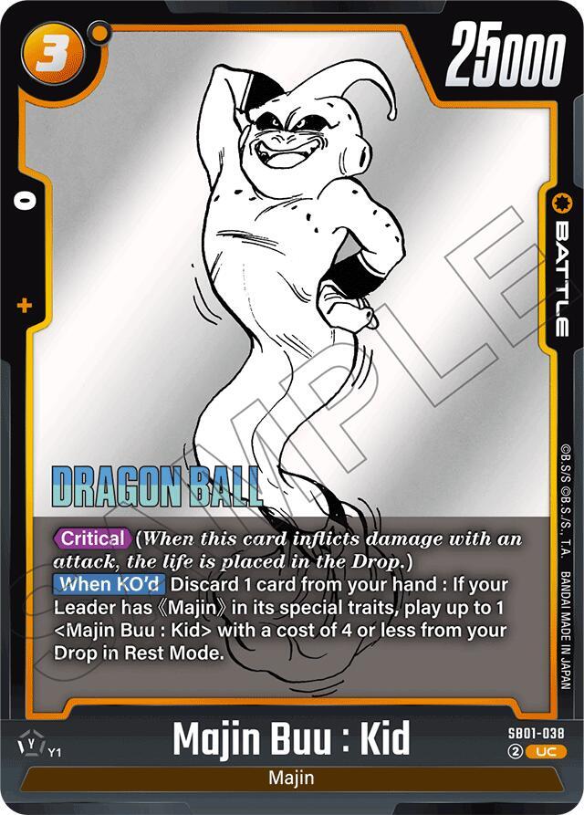 Majin Buu : Kid SB01-038 card from Manga Booster 01