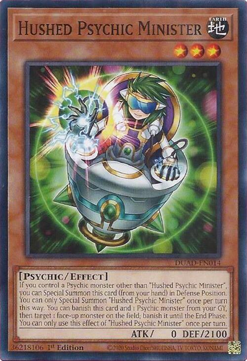 Hushed Psychic Minister DUAD-EN014 card from Duelist's Advance