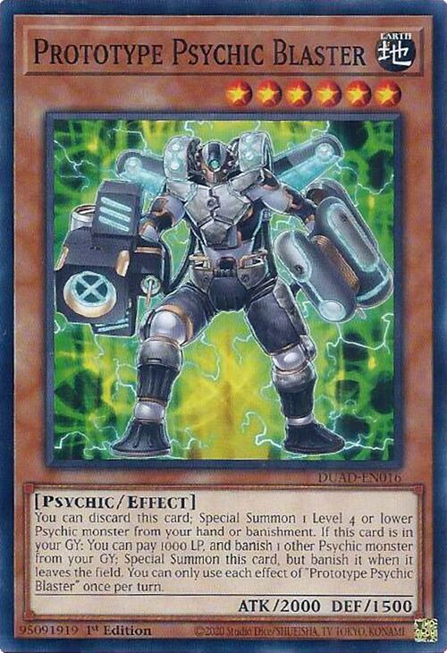 Prototype Psychic Blaster DUAD-EN016 card from Duelist's Advance