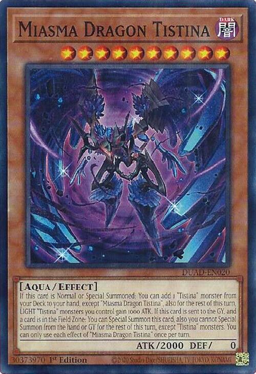 Miasma Dragon Tistina DUAD-EN020 card from Duelist's Advance