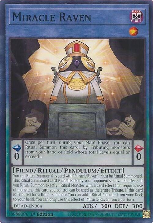Miracle Raven DUAD-EN084 card from Duelist's Advance