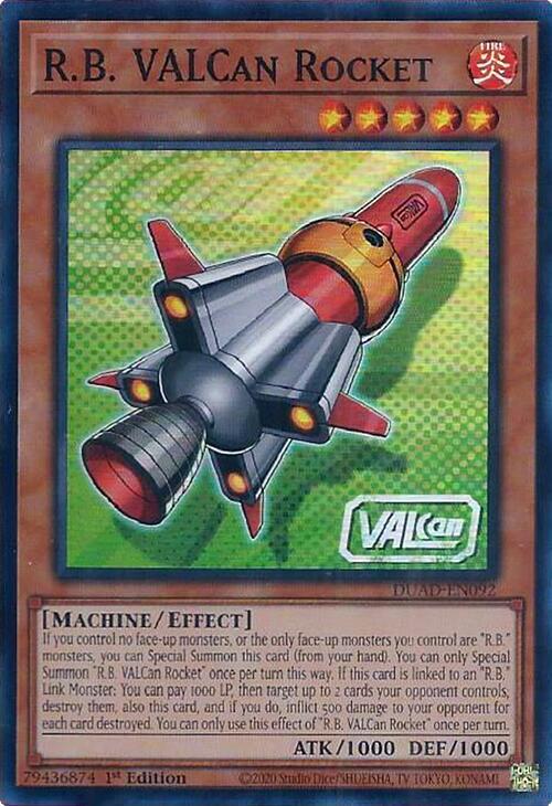 R.B. VALCan Rocket DUAD-EN092 card from Duelist's Advance