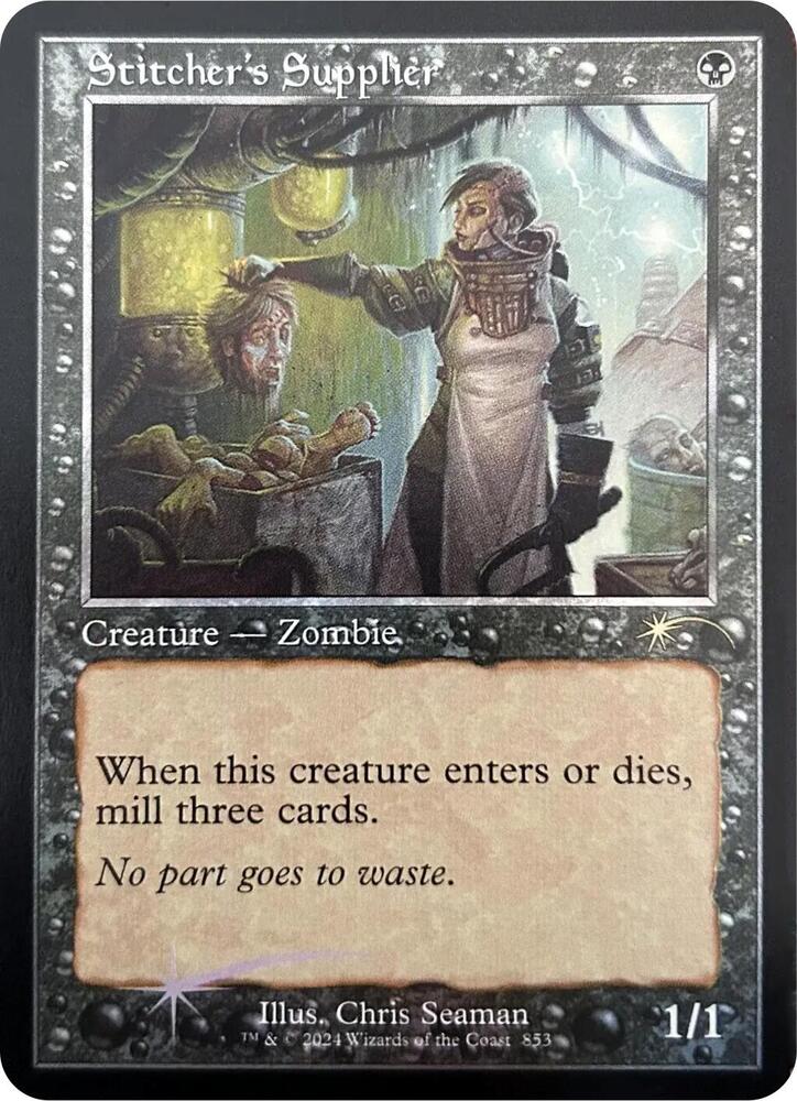 Stitcher's Supplier (Retro Frame) 853 card from Secret Lair Drop Series