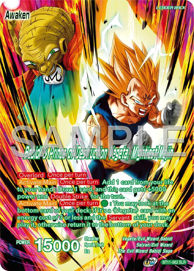 Vegeta & Babidi // Babidi & Prince of Destruction Vegeta, Mightiest Majin (Reprint) BT11-062 card from Expansion Deck Box Set 25: Premium Anniversary Box 2025