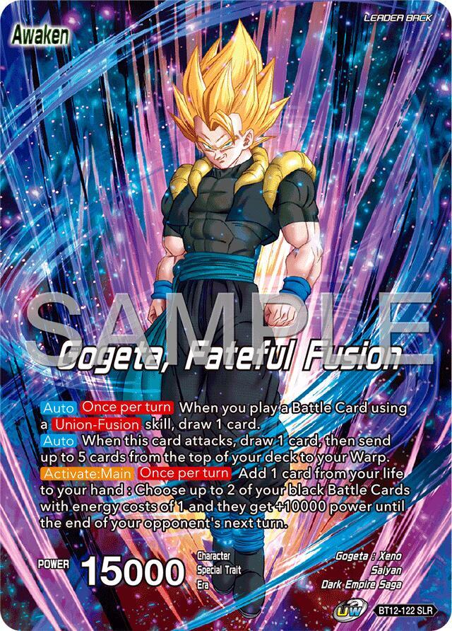 Son Goku & Vegeta // Gogeta, Fateful Fusion (Reprint) BT12-122 card from Expansion Deck Box Set 25: Premium Anniversary Box 2025