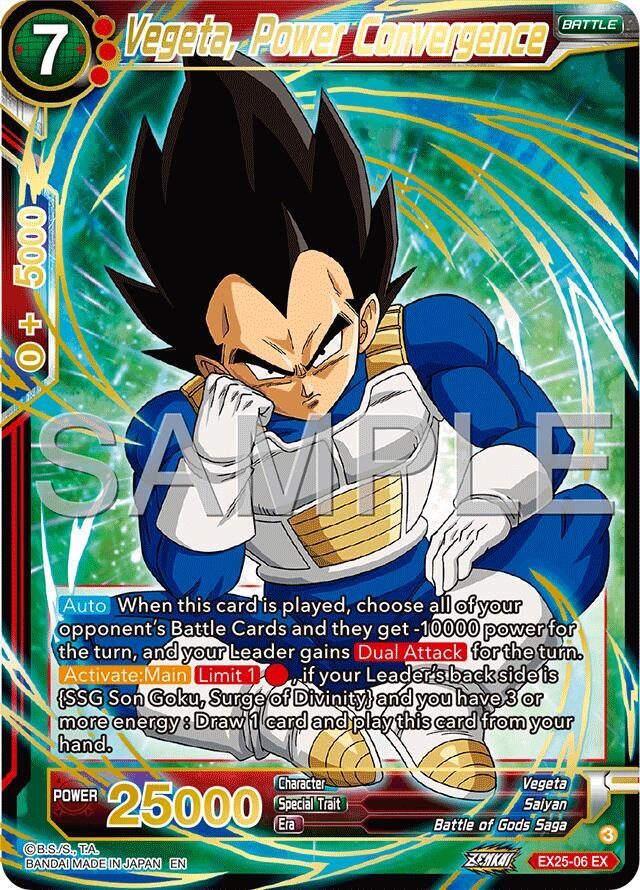 Vegeta, Power Convergence EX25-06 card from Expansion Deck Box Set 25: Premium Anniversary Box 2025