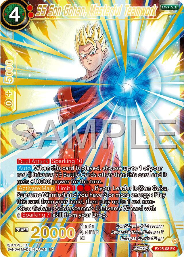 SS Son Gohan, Masterful Teamwork EX25-08 card from Expansion Deck Box Set 25: Premium Anniversary Box 2025