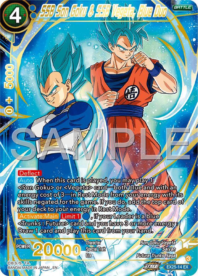 SSB Son Goku & SSB Vegeta, Blue Duo EX25-14 card from Expansion Deck Box Set 25: Premium Anniversary Box 2025
