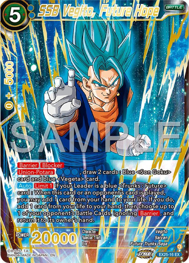 SSB Vegito, Future Hope EX25-16 card from Expansion Deck Box Set 25: Premium Anniversary Box 2025