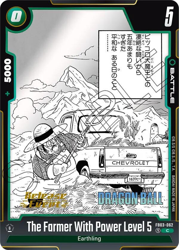 The Farmer With Power Level 5 FB03-062 card from Manga Booster 01 Release Event Cards