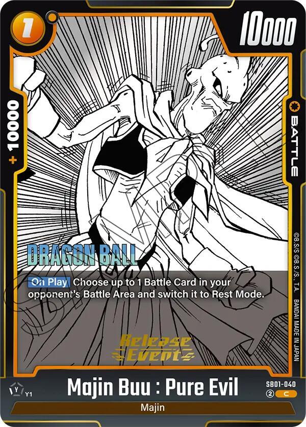Majin Buu : Pure Evil SB01-040 card from Manga Booster 01 Release Event Cards