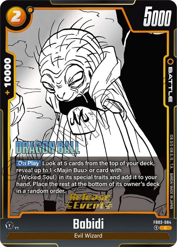 Babidi FB03-084 card from Manga Booster 01 Release Event Cards