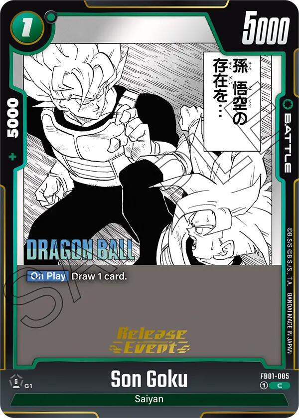 Son Goku FB01-085 card from Manga Booster 01 Release Event Cards