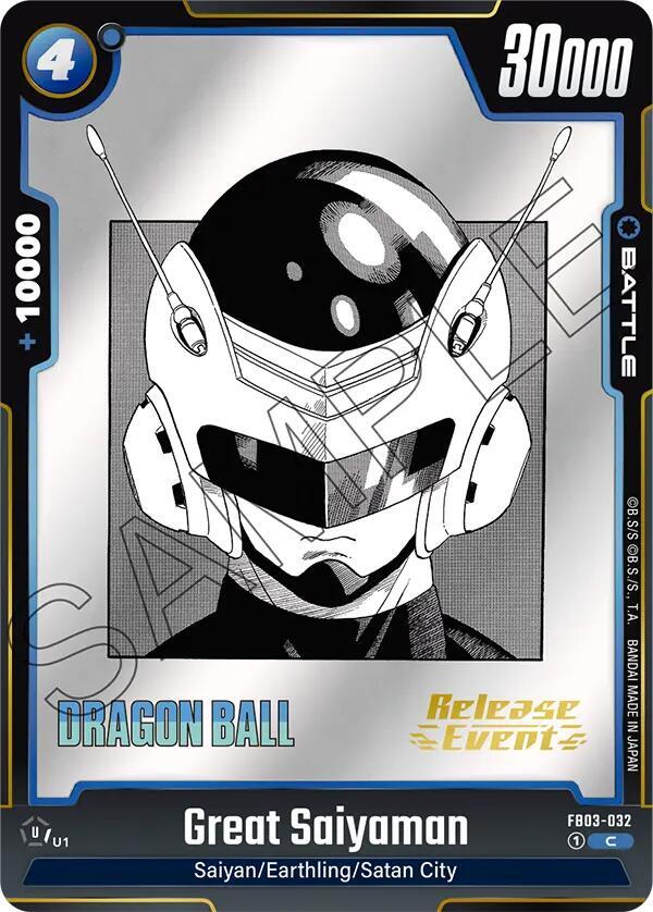 Great Saiyaman FB03-032 card from Manga Booster 01 Release Event Cards