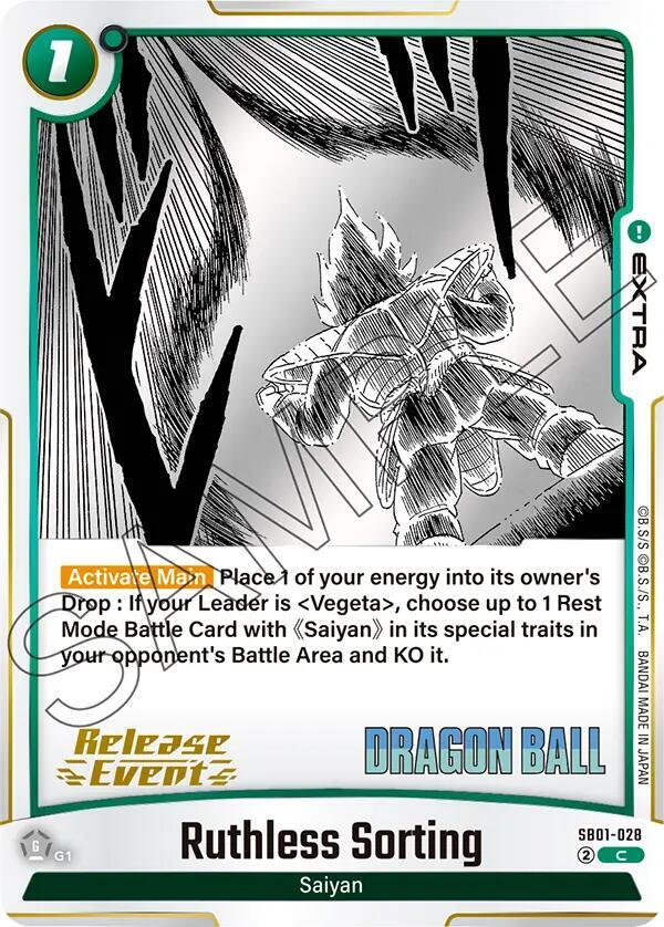 Ruthless Sorting SB01-028 card from Manga Booster 01 Release Event Cards
