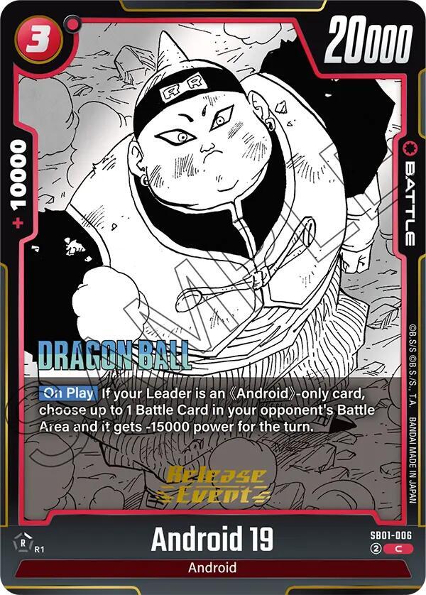 Android 19 SB01-006 card from Manga Booster 01 Release Event Cards