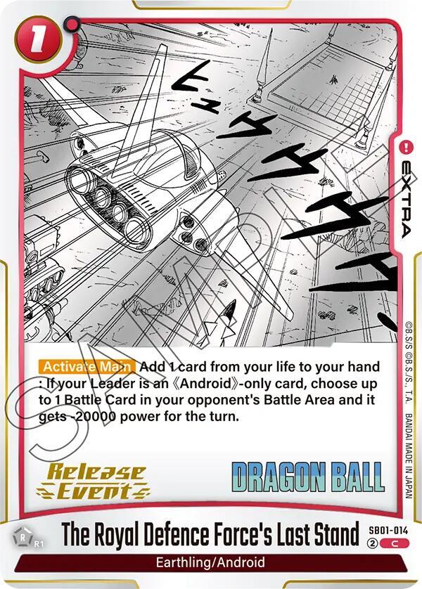 The Royal Defence Force's Last Stand SB01-014 card from Manga Booster 01 Release Event Cards