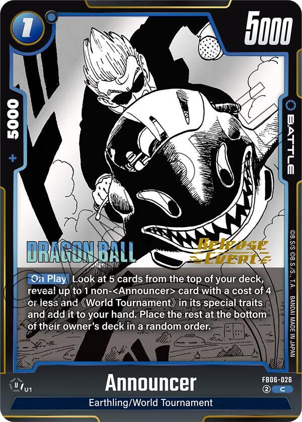 Announcer FB06-026 card from Manga Booster 01 Release Event Cards