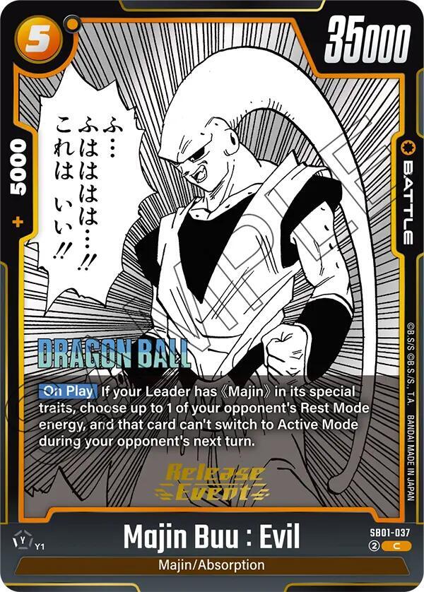Majin Buu : Evil SB01-037 card from Manga Booster 01 Release Event Cards