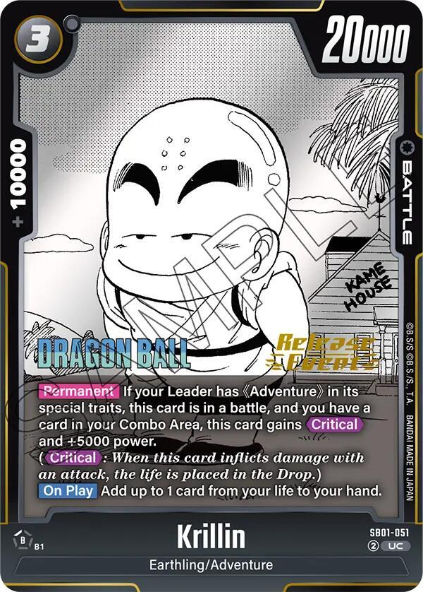 Krillin SB01-051 card from Manga Booster 01 Release Event Cards