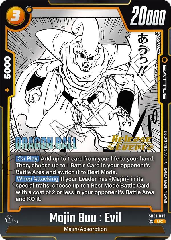 Majin Buu : Evil SB01-035 card from Manga Booster 01 Release Event Cards
