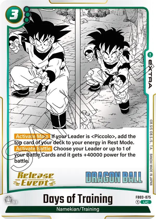 Days of Training FB03-075 card from Manga Booster 01 Release Event Cards