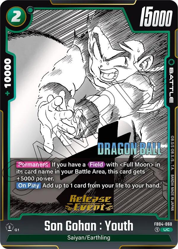 Son Gohan : Youth FB04-060 card from Manga Booster 01 Release Event Cards