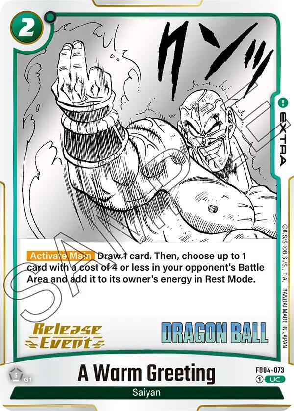 A Warm Greeting FB04-073 card from Manga Booster 01 Release Event Cards