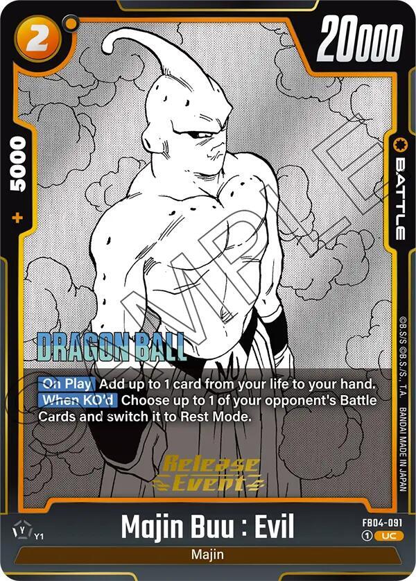 Majin Buu : Evil FB04-091 card from Manga Booster 01 Release Event Cards