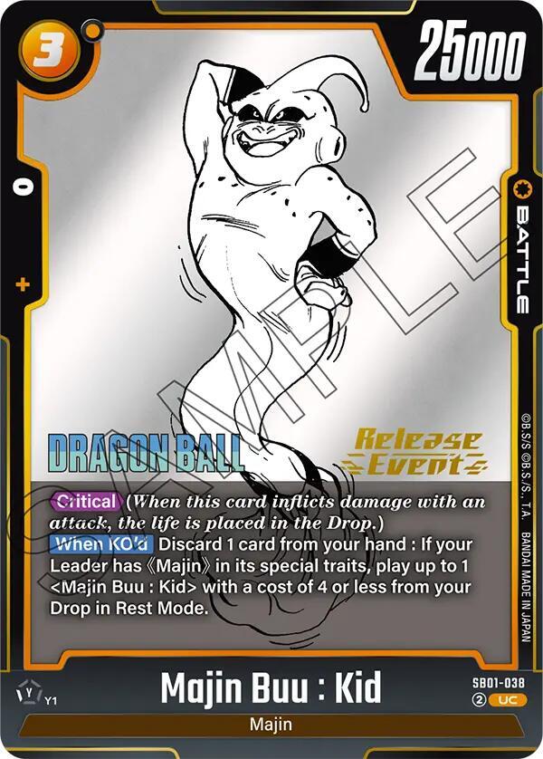 Majin Buu : Kid SB01-038 card from Manga Booster 01 Release Event Cards