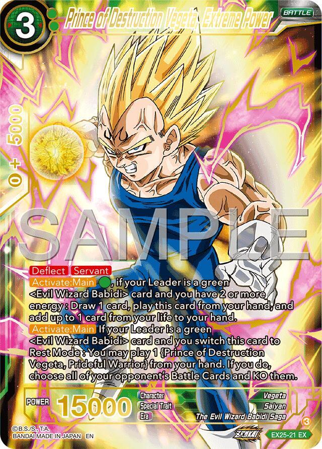Prince of Destruction Vegeta, Extreme Power EX25-21 card from Expansion Deck Box Set 25: Premium Anniversary Box 2025