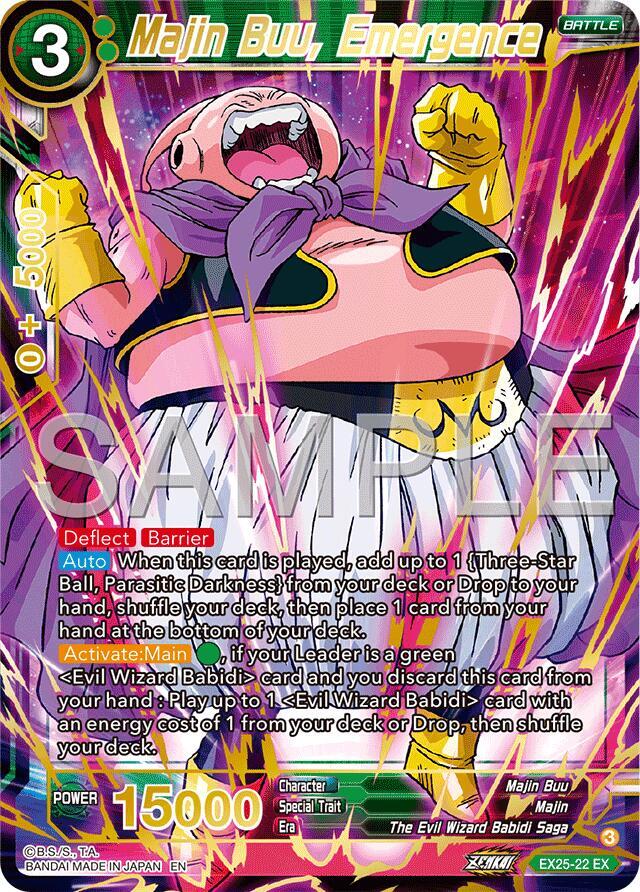 Majin Buu, Emergence EX25-22 card from Expansion Deck Box Set 25: Premium Anniversary Box 2025