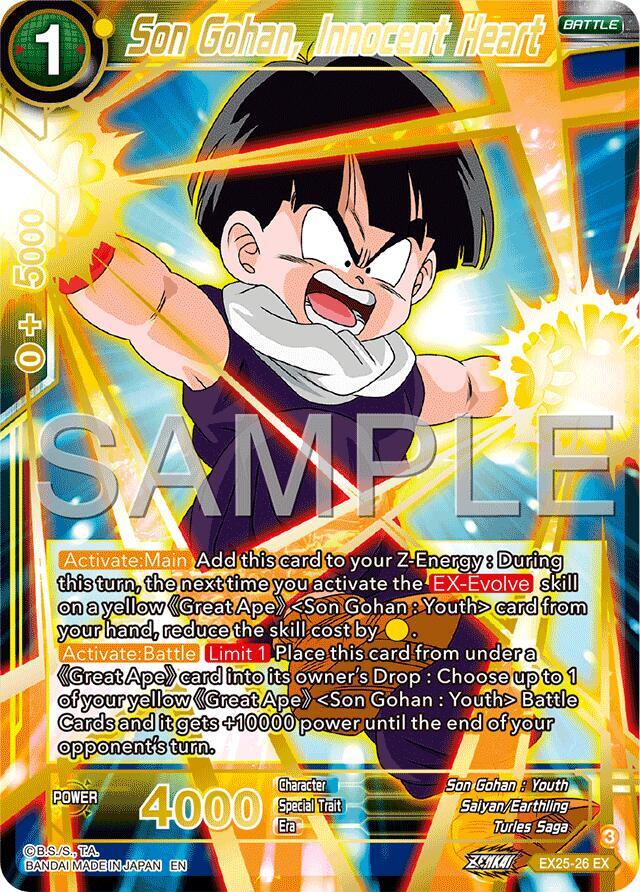 Son Gohan, Innocent Heart EX25-26 card from Expansion Deck Box Set 25: Premium Anniversary Box 2025