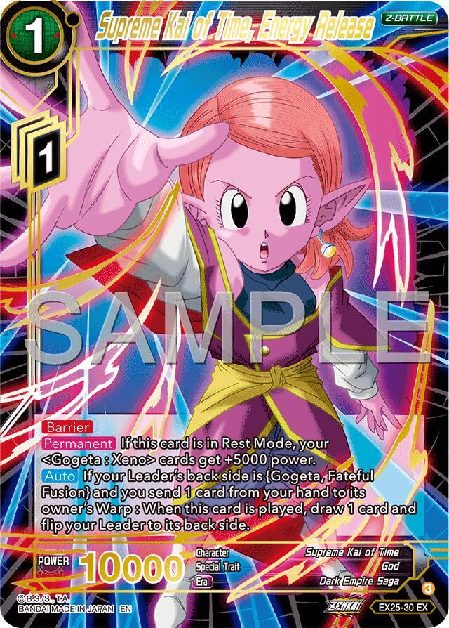 Supreme Kai of Time, Energy Release EX25-30 card from Expansion Deck Box Set 25: Premium Anniversary Box 2025