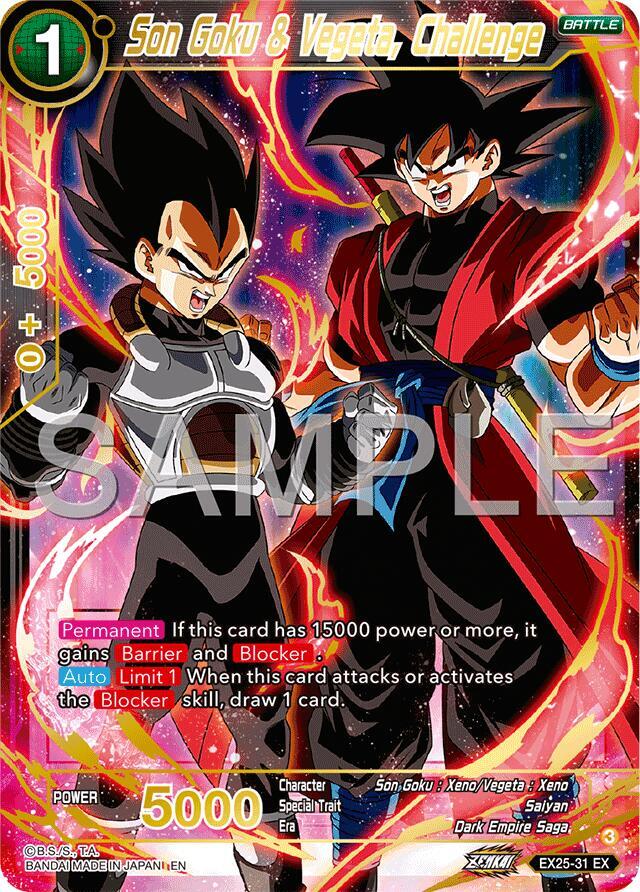 Son Goku & Vegeta, Challenge EX25-31 card from Expansion Deck Box Set 25: Premium Anniversary Box 2025