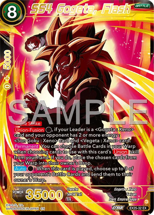 SS4 Gogeta, Flash EX25-32 card from Expansion Deck Box Set 25: Premium Anniversary Box 2025