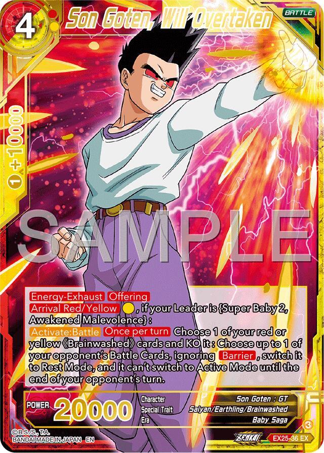 Son Goten, Will Overtaken EX25-36 card from Expansion Deck Box Set 25: Premium Anniversary Box 2025
