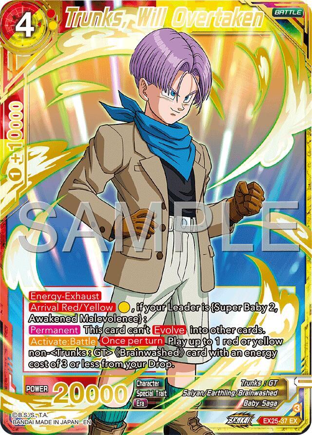 Trunks, Will Overtaken EX25-37 card from Expansion Deck Box Set 25: Premium Anniversary Box 2025
