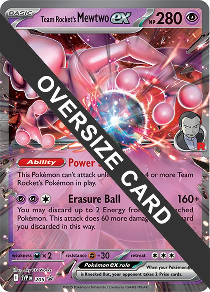Team Rocket's Mewtwo ex 205 card from Jumbo Cards