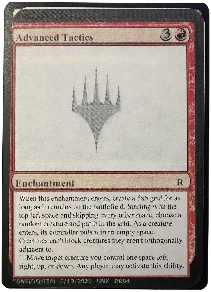 Advanced Tactics card from Un-Known Event Playtest Cards