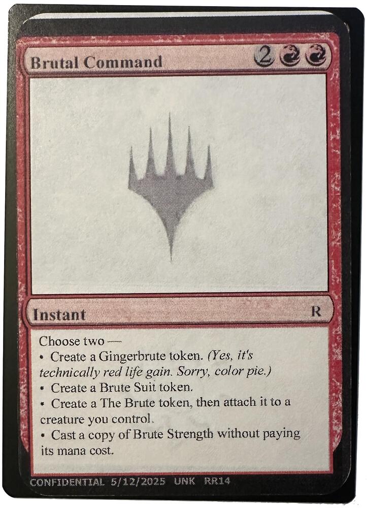 Brutal Command card from Un-Known Event Playtest Cards